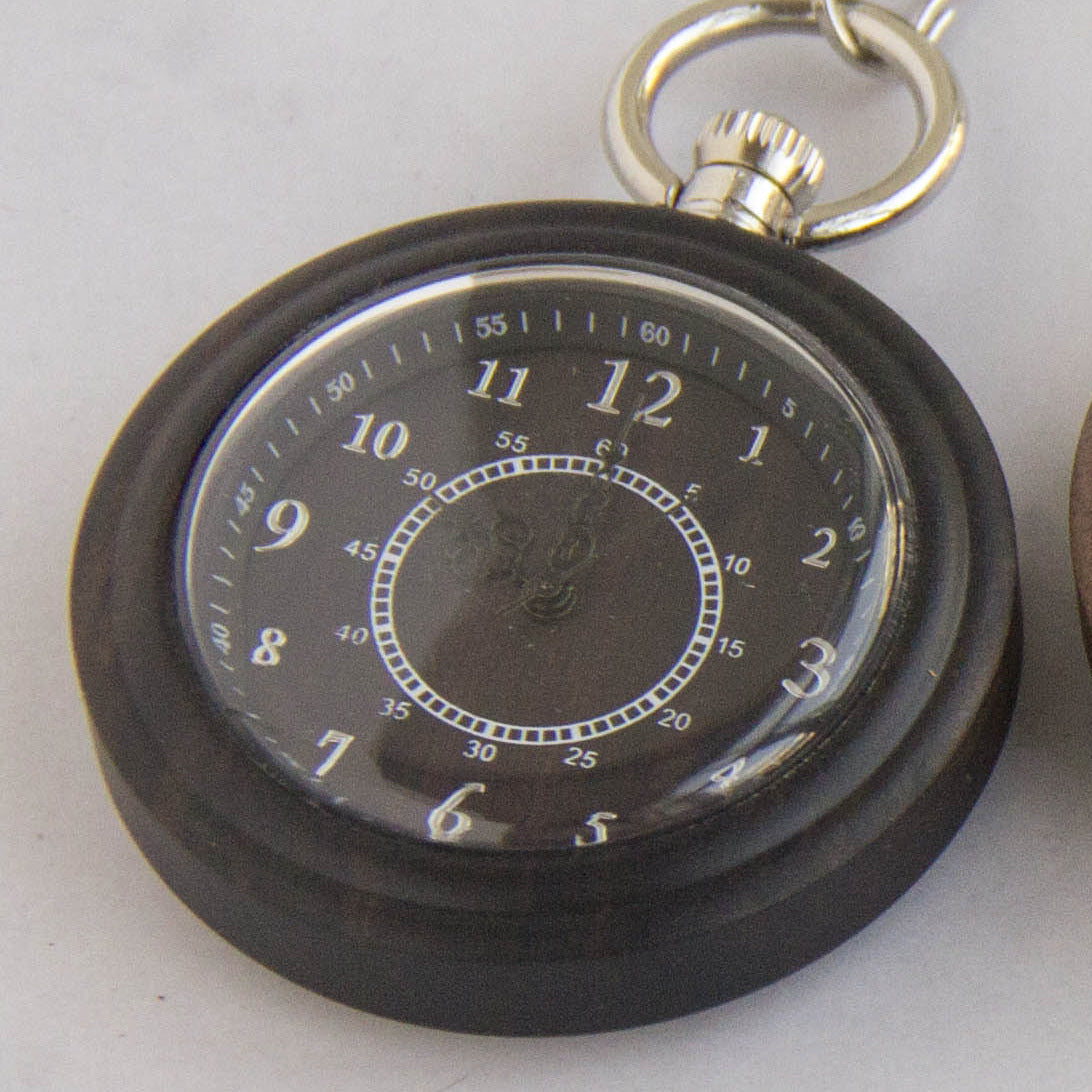 Zebra Wood Retro Back Cover Pocket Watch Commemorative Gift