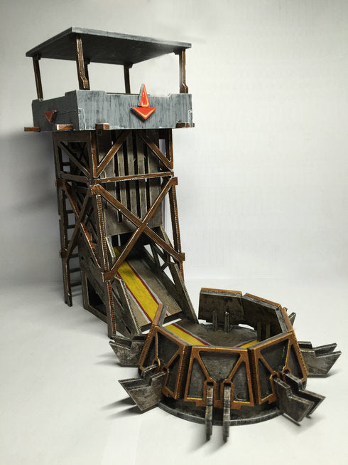 Wooden four-corner tower dice tower