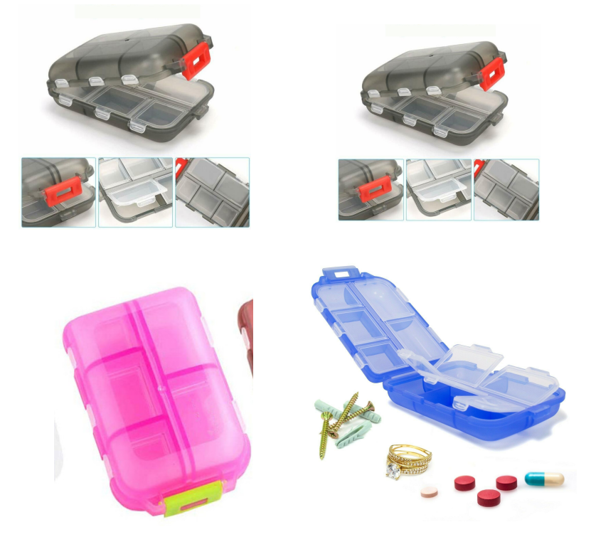 Travel Pill Organizer 10 Grid Moisture Proof Pills Box For Pocket Purse Daily Pill Case Portable Medicine Vitamin Holder Container